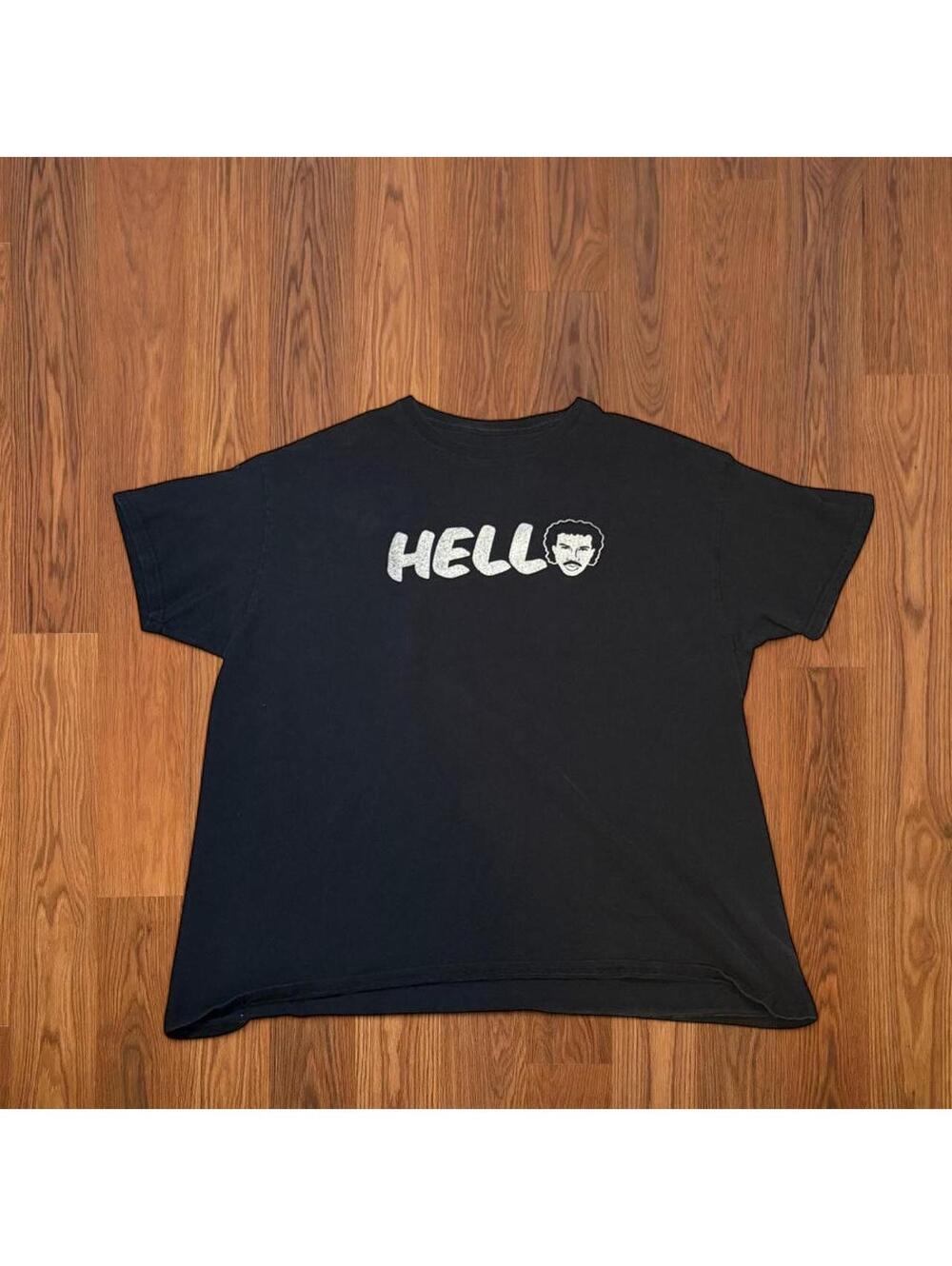 Lionel Richie Hello T Shirt Mens L Black Graphic Tee Short Sleeve